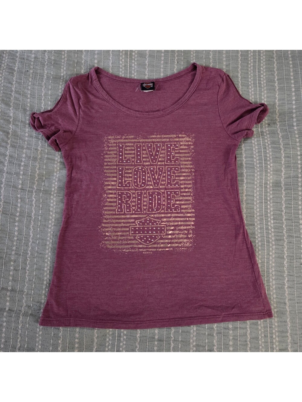 Harley Davidson purple graphic T shirt